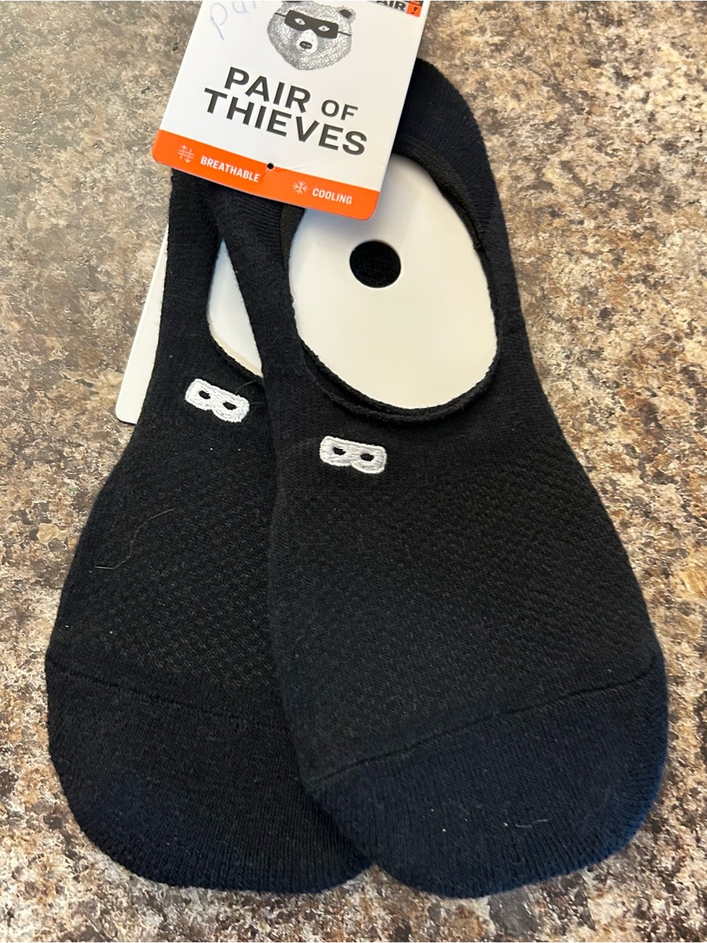 Pair of Thieves Men's No Show Socks - Black Size 6-12 2 pairs